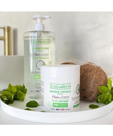  Evoluderm EVOLUDERM - Coconut Rain Detox Hair Mask - 500ml - 99% Natural Origin - Vegan - Made in France - Buy Online on GoSupps.com