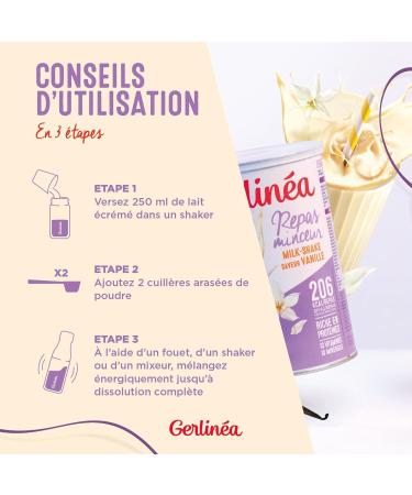 Gerlin a Milkshake Drink Vanilla Flavor Meal replacements rich in protein Powder to reconstitute contains 15 meals 220385 - Buy Online on GoSupps.com