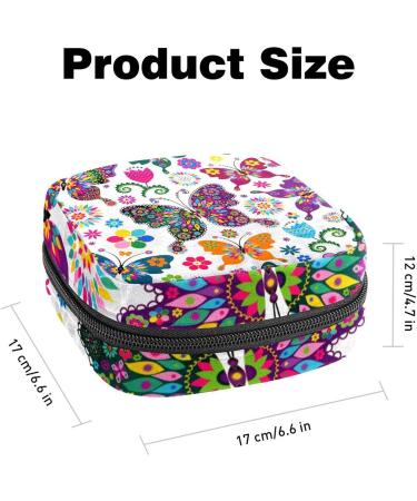 Colorful Butterfly Floral Bandage Storage Bag for Women & Girls - Portable Menstrual Cup Bags - Buy Online on GoSupps.com