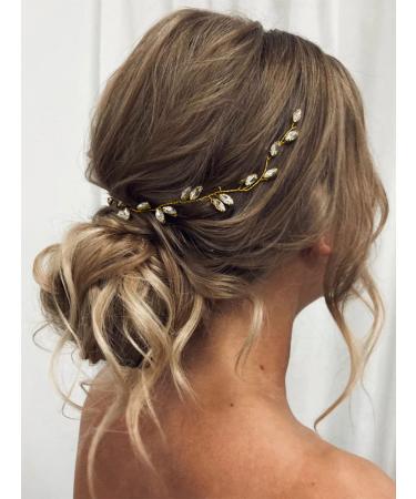 JAKAWIN Bride Rhinestone Wedding Hair Vine Crystal Headpiece - Gold Bridal Hair Accessories for Women and Girls - Buy Online on GoSupps.com