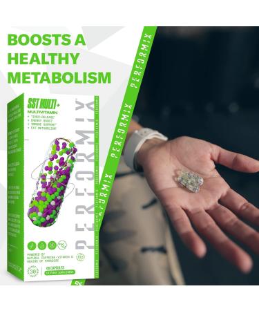 PERFORMIX SST Multi+ 120 Ct - Natural Energy Boost Multivitamin with Caffeine, Biotin, Folic Acid, Vitamin D, C, A, B1, E - Timed Release for Men and Women - Buy Online on GoSupps.com