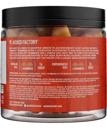 Jacked Factory Lean PM Max - High-Performance Weight Loss (120 Capsules) & Burn-XT Weight Loss Gummies - Thermogenic Fat Burner & Appetite Suppressant Gummies (Tangerine Sour 60 Gummies) - Buy Online on GoSupps.com