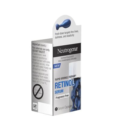Neutrogena Rapid Wrinkle Repair Retinol Face Serum Capsules - Fragrance-Free Anti-Aging Serum for Fine Lines & Wrinkles - Alcohol-Free Non-Greasy 7 Count - Buy Online on GoSupps.com