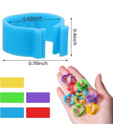 100 Pieces Colorful Numbered Chicken Leg Bands for Poultry - Clip-on Ankle Rings for Ducks, Chicks, Guinea, Gamefowl - 5 Colors - 0.63 x 0.39 Inch - Buy Online on GoSupps.com