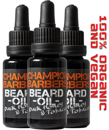 Champion Barbers Dark Honey & Tobacco Scented Beard Growth Oil - 20ml - Buy Online on GoSupps.com