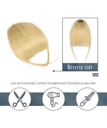 BARSDAR Clip in Fringe 613# Bleach Blonde - 100% Real Human Hair Bangs Extension for Women - Washable/Dyeable Neat Bangs - Pack of 1 - Buy Online on GoSupps.com