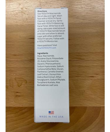 Yeouth Niacinamide Serum - 1 fl oz (30 ml) | Brightening & Anti-Aging Skincare - Buy Online on GoSupps.com