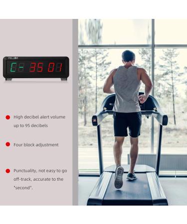 Pellor Fitness Timer - 6-Digit LED Gym Timer with Remote Control 12/24 Hour Format Stopwatch & Interval Training Clock for CrossFit - International Shipping Available - Buy Online on GoSupps.com