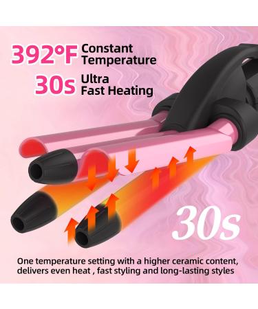 Mini Waver Curling Iron | 1/2 Inch Hair Crimper with Ceramic Tourmaline | Dual Voltage Travel Hair Waver for Beach Waves | Pink - Buy Online on GoSupps.com