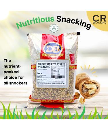 Chopped Walnuts Raw 1kg (4-8mm) - Walnuts nibbed 1kg | Walnut Nibbed Vegan Snacks | Healthy Sugar Free Gluten Free Snacks I Walnuts small pieces I Walnuts For baking - Buy Online on GoSupps.com