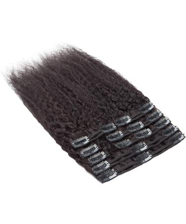 Rich Choices Afro Kinky Straight Clip-In Hair Extensions - 20cm 95g #1B Natural Black 8PCs with 18 Clips - Real Hair for Volume & Style - Buy Online on GoSupps.com