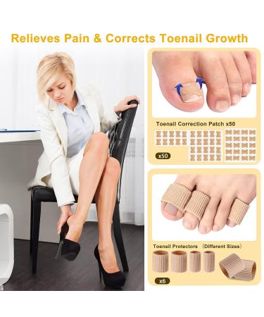 Professional Ingrown Toenail Removal Kit - 92 PCS Treatment Tool for Toe Nail Correction, Pain Relief, and Protection - Buy Online on GoSupps.com