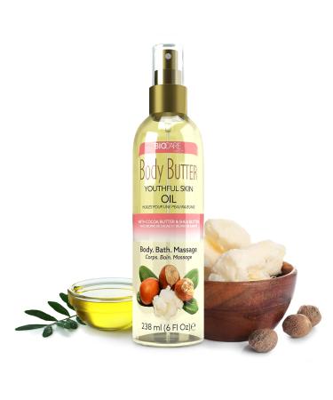 Biocare Body Butter Youthful Skin Oil with Cocoa Butter & Shea Butter Infused with Vitamin E - 6 oz