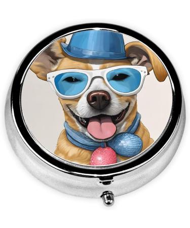 French Bulldog Round Pill Box - 3 Compartment Portable Travel Organizer for Vitamins & Medications - Buy Online on GoSupps.com