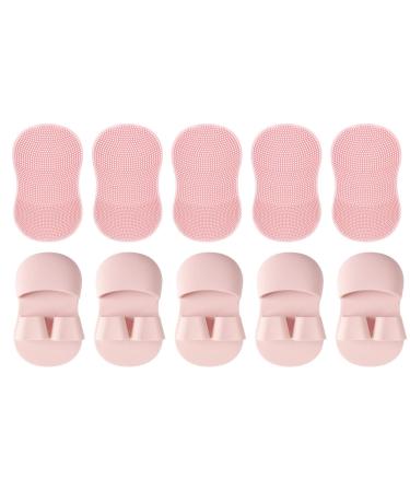 Face Scrubber Brush | Scrubbing Finger Handle Face Brush in Silicone - Women Men Daily Skincare Face Brush with Ergonomic Grip for Business Trip Travelling Pink