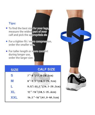 Footless Compression Socks for Women & Men | 20-30mmHg Calf Sleeves for Leg Support Varicose Veins & Shin Splints - 2 Pairs X-Large - Black - Buy Online on GoSupps.com