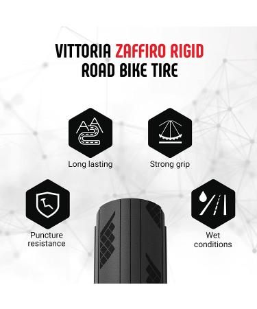 Vittoria Zaffiro Rigid Road Bike Tires - Full Black 700x28c | Best Quality Tires - Buy Online on GoSupps.com