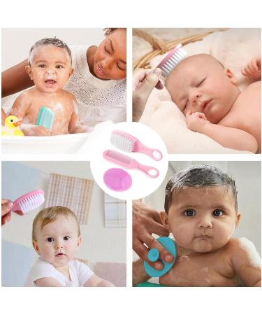 6 Piece Baby Hair Brush and Comb Set Baby Hair Brush and Comb Set for Newborns & Toddlers Natural Soft Goat Bristles for Infant Kids Perfect Baby Registry Gift(Pink Blue) - Buy Online on GoSupps.com