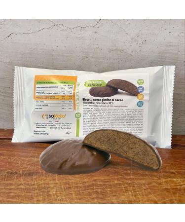 Keto GLUTEN FREE COCOA "SOKETO" Cookies Covered with Chocolate 0% sugars for keto and low carb diet (Pack of 9 conf x 40 g) - Buy Online on GoSupps.com