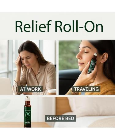 Migraine Relief Roll-On Fast-Acting for Headache Targeted Pain Relief with Essential Oils Convenient Non-Greasy Easy Application 10ml - Buy Online on GoSupps.com