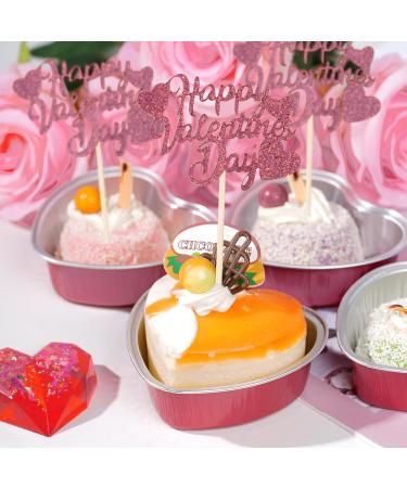 36Pcs Happy Valentine's Day Cupcake Toppers Pink Glitter Heart Valentine's Day Cupcake Picks Valentine's Day Theme Birthday Cake Decorations Party Supplies - Buy Online on GoSupps.com