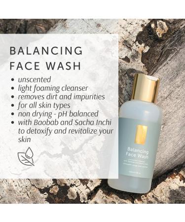 Balancing Face Wash for Sensitive Skin - EWG VERIFIED with Baobab & Sacha Inchi | 118ml/4oz - Shop Internationally - Buy Online on GoSupps.com