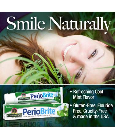 Nature's Answer PerioBrite Toothpaste with CoQ10 & Folic Acid - Natural Brightening Cool Mint 4 oz - Buy Online on GoSupps.com