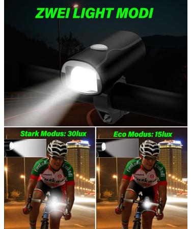 LED Bike Lighting Set - USB Rechargeable Waterproof Bicycle Lights for Kids & Adults - StVZO Approved Front & Rear Lamps - Buy Online on GoSupps.com