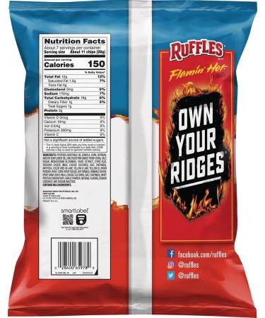  Ruffles Ruffles Flamboyant Hot Potato Chips 250g - Buy Online on GoSupps.com