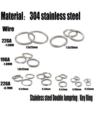 250pcs Stainless Steel Split Rings Double Loop Jump Rings for Jewelry Making - 1.0x12mm-12653 - Buy Online on GoSupps.com