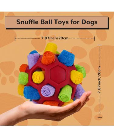 Larimu Sniffing Ball for Dogs | Interactive Snuffle Toy for Small & Medium Pets | Portable Sniffing Car Toys (Red & Rainbow) - Buy Online on GoSupps.com
