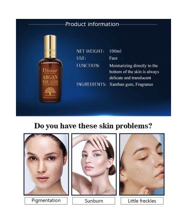 DISAAR Beauty Argan Oil Moisturizing Face Lotion Hyaluronic Acid Anti-Aging Shrink Pores 100ml/3.52fl.oz - Buy Online on GoSupps.com