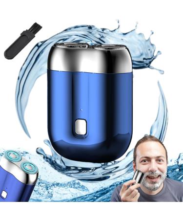 2024 New Upgrade Pocket Shaver USB Mini Shavers for Men 2024 New Upgrade Portable Pocket Shaver Mini Shavers for Men New Mini Electric Shaver Rechargeable Waterproof Compact Electric Shaver (Blue)