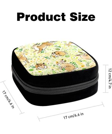GIAPB Period Bag - Vintage Rabbit and Flowers Sanitary Napkin Storage and Makeup Pouch (Color3714) - Buy Online on GoSupps.com