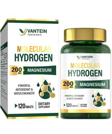 Hydrogen Water Tablets with Magnesium (120 Tablets) - Supports Brain Health Boosts Energy & Metabolism Antioxidant Rich Molecular Hydrogen (H2) Supplement for Cellular Health