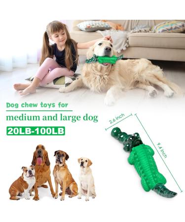 ALEATH Indestructible Dog Chew Toy for Large & Medium Breed - Tough Dog Toys for Aggressive Chewers - Green - Buy Online on GoSupps.com