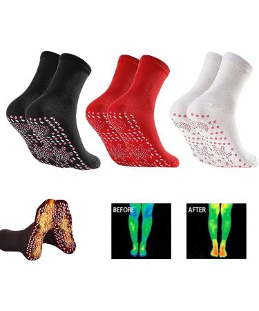 3 Pcs AFIZ Tourmaline Acupressure Self-Heating Shaping Socks - VeinesHeal Hyperthermia & Slimming Health FIR Therapy Socks - Buy Online on GoSupps.com