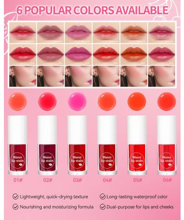 LYSdefeu Lip Tint Stain Set3 Colors Mini Liquid Lipstick Moisturizing Light and Soft Lip Gloss Water Resistant Long Lasting Nonstick Cup Lips Cheeks Makeup for Womens Day Mothers Day 3+4+6 - Buy Online on GoSupps.com