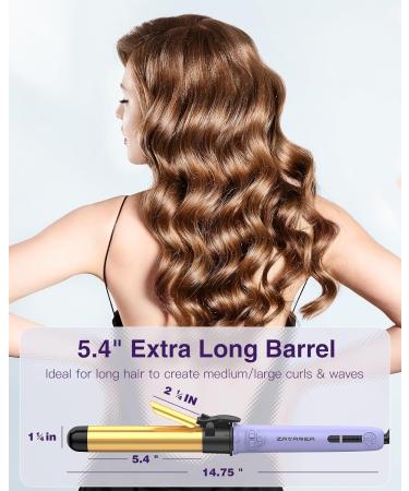 ZAVAREA 1 1/4 Inch Automatic Curling Iron - 2024 Upgrade Dual Voltage Self-Curling Wand for Long Hair Extra-Long Barrel - Effortless Waves & Beach Curls in Purple - Buy Online on GoSupps.com