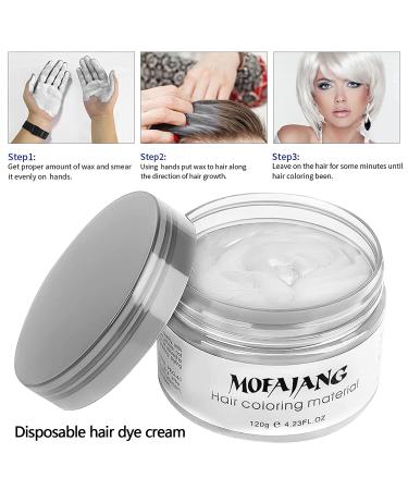 Temporary White Hair Color Wax 4.23 oz - EFLY Instant Hairstyle Cream for Men and Women - Buy Online on GoSupps.com
