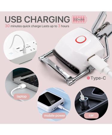 Buy Heated Eyelash Curler - USB Rechargeable Rapid Heat-Up Long Lasting | 24-Hour Hold & 2 Heating Modes - Buy Online on GoSupps.com