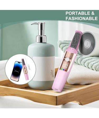 Electric Callus Remover for Feet - Professional Pedicure Kit | Smooth Dead Skin Foot Scrubber & File | 3 Rollers 3 Speeds | Ideal Gift in Pearl Pink - Buy Online on GoSupps.com