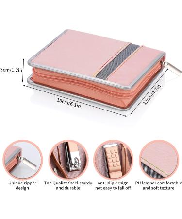 Coolzon 26-Part Professional Manicure Set | Stainless Steel Nail Tools for Manicure & Pedicure | Advanced Zip Pocket Design | Rose Color - Buy Online on GoSupps.com