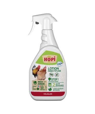 HOPI Insect Repellent Lotion Bassecour 500 ML - Designed for Poultry (Hens Chickens Ducks Geese etc.) and Their Environment - Anti-Parasite Protection Lasts 1 to 2 Weeks - Made in France