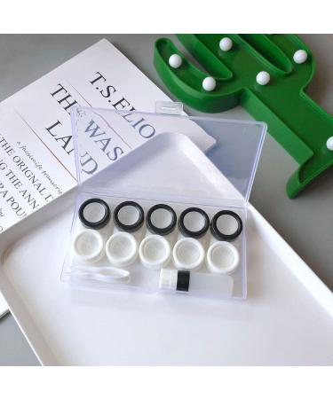 HRIPPY 5 Couples Contact Lens Case - Travel Lens Box for Clear Eyes | Stylish Pupil Cases in White & Black - Buy Online on GoSupps.com