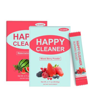 Happy Cleaner Probiotic Prebiotic Powder - Watermelon Berry Blend Powder (28 Single-Serve Packets) with Fruits and Veggies, Sugar Free, Vegan, Gluten Free for Men and Women Watermelon+Berries 2.11 Ounce (Pack of 2)