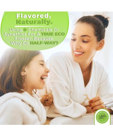 Biodegradable Dental Floss Picks - Natural Plastic Free Handle | Thin Thread Tooth Flossers for Adults & Kids | Mint 50 Count (Pack of 2) - Buy Online on GoSupps.com