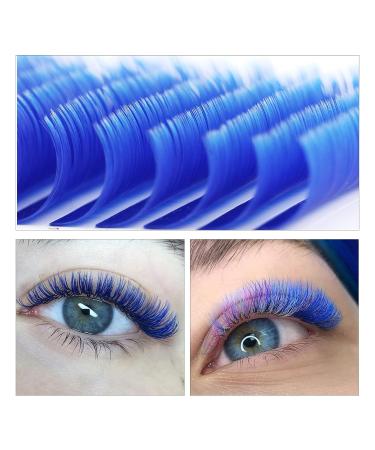 EMEDA Blue Lash Extensions - Flat Colored 0.07mm D Curl (9-15mm) Mixed Individual Eyelashes for Salons - Buy Online on GoSupps.com