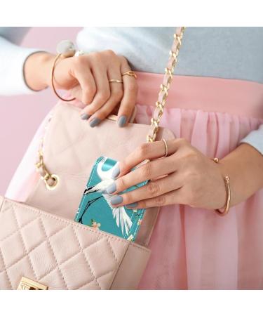 Buy Travel Lipstick Organizer Case - Portable Makeup Bag with Mirror | Crane Floral Green Design - Buy Online on GoSupps.com