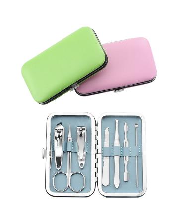 QLL 3 Pack 7Pcs Manicure Set Stainless Steel Nail Clipper Set with case Personal Pedicure Kit for Women Men Girls Travel